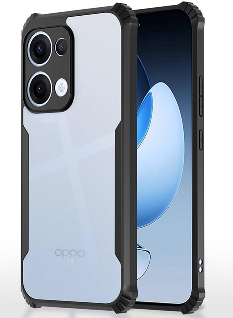 Case Up Case For Oppo Reno 13 5G Crystal Clear Tactical Back Cover Case With 360 Degree Protection, Shockproof Bumper Protective Phone Cover, Anti-Scratch Hard PC Back (Clear) - Image 1