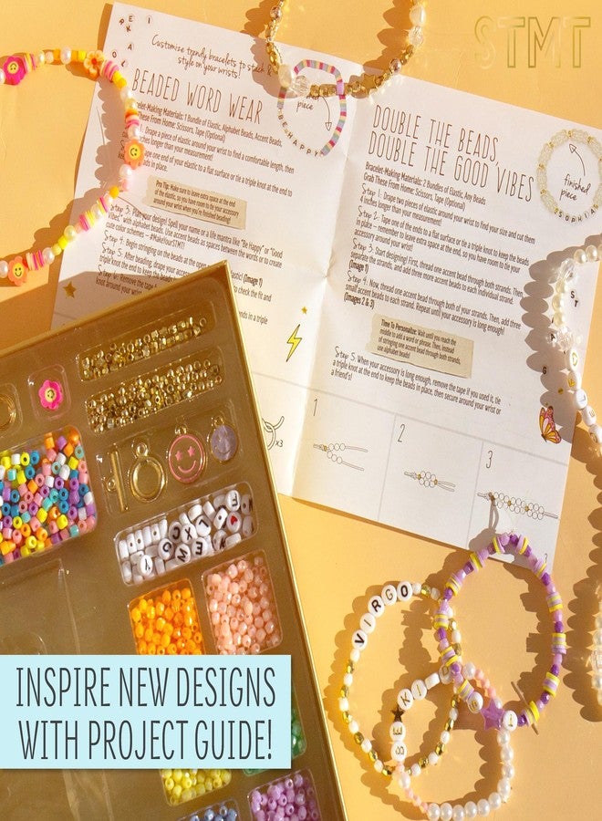 STMT DIY Beaded Jewelry Kit - Makes 15 Premium Pieces, Includes Bracelet Making Supplies, Letter Beads, Enameled Charms, Great Teen Girl Gifts - Image 4