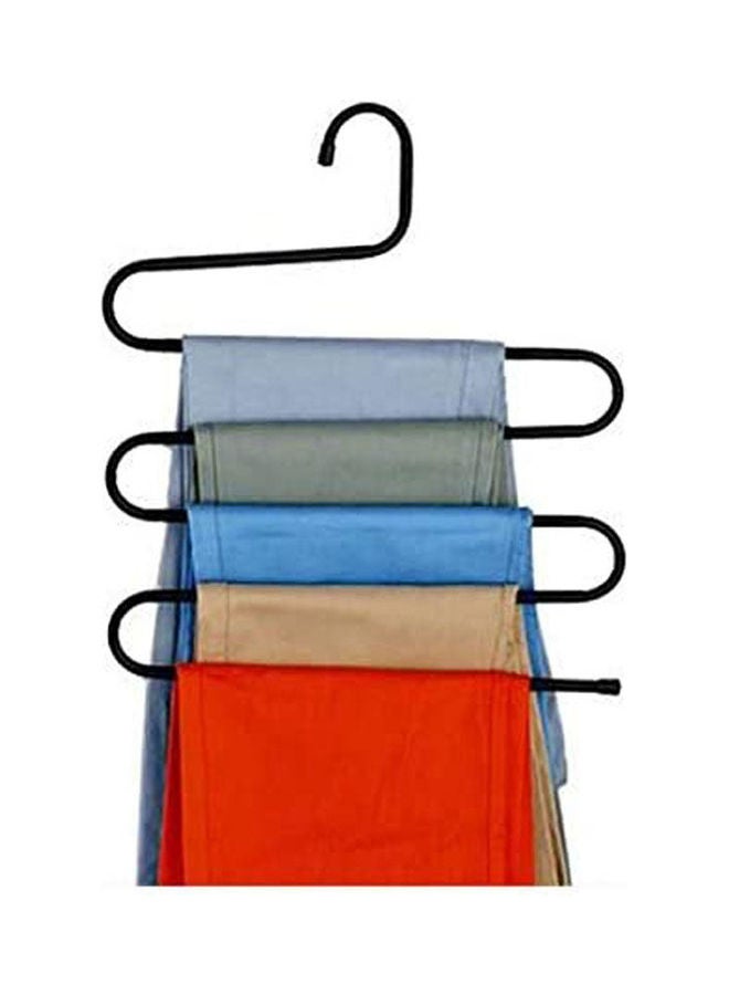 NIBEMINENT Multi Pants Hangers Rack For Closet Organization,Stainless Steel S-Shape 5 Layer Clothes Black