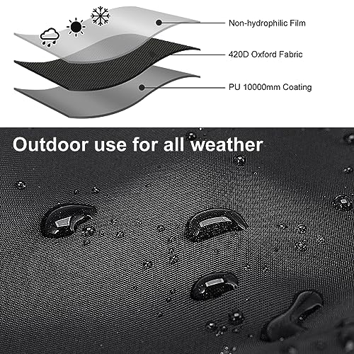 Honsaifau Black Waterproof Tarp Cover for Outdoor: Multi-Purpose Oxford Tarpaulin with Reinforced Webbing Loops for Garden Shed Patio Camping Pool Roof Tent - Durable and Tear Resistant (5ft x 16ft) - Image 3