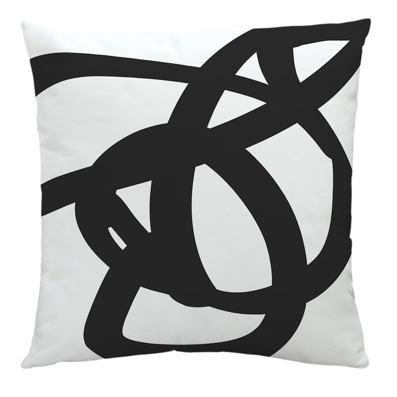 HYZUIMEI Double Sided Design Black and White Throw Pillow Covers - Modern Throw Pillow Cases for Home Decor, 18x18 Inches Set of 2 Boho Design Cushion Cover,Bedroom Bed Outdoor Couch Sofa - Image 2
