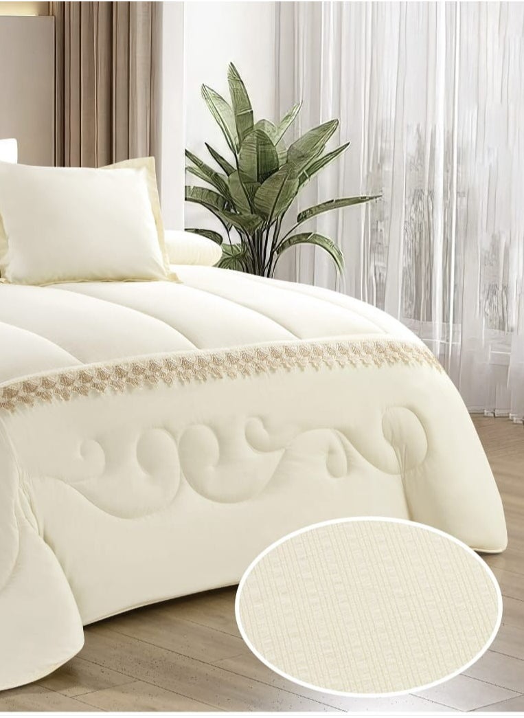 Moon - Summer Bedspread 8 Pieces Two Doubles Elegant Design With Lace Line Suitable For a Bed Size Of 200x200 And a Quilt Size Of 230x250 CM - Image 1