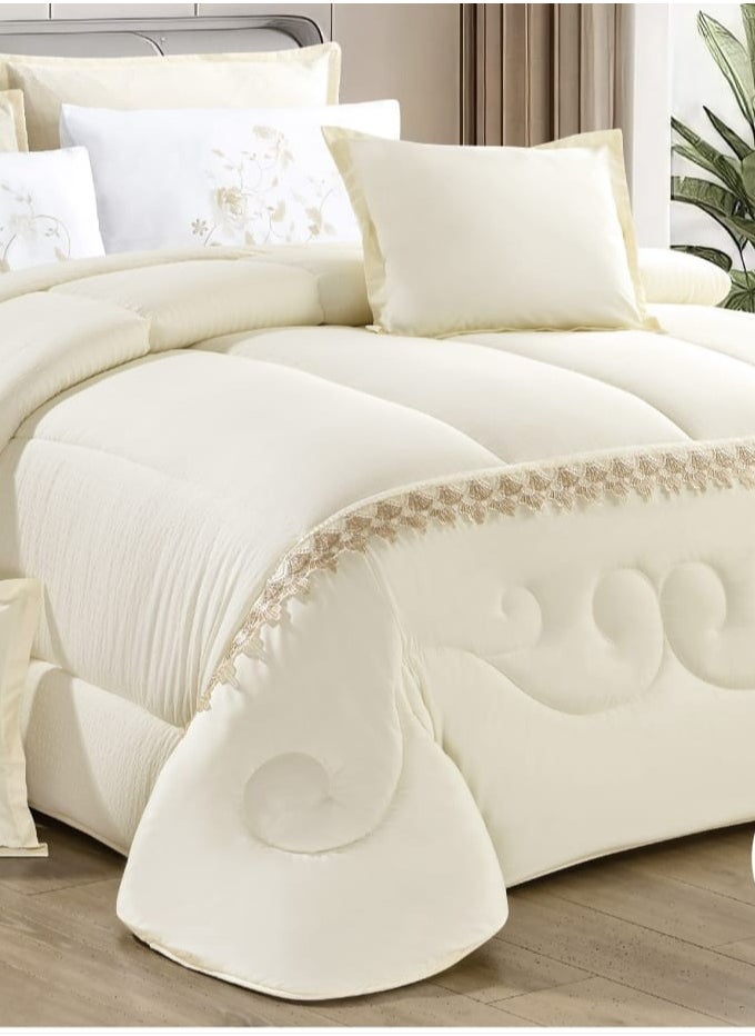 Moon - Summer Bedspread 8 Pieces Two Doubles Elegant Design With Lace Line Suitable For a Bed Size Of 200x200 And a Quilt Size Of 230x250 CM - Image 1