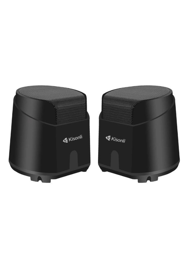 Kisonli K500 USB 2.0 Wired Speaker – Dual Speaker 2.0 with Strong Bass for Gaming & Music - Image 1