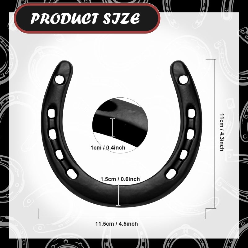 Shimeyao 40 Pcs Horseshoe Bulk Cast Iron 4.5 x 4.3 Inch Horseshoes for Adults Wall Hung Good Luck Handmade Decorations Horse Theme Party Wedding Birthday Supplies (Black) - Image 2