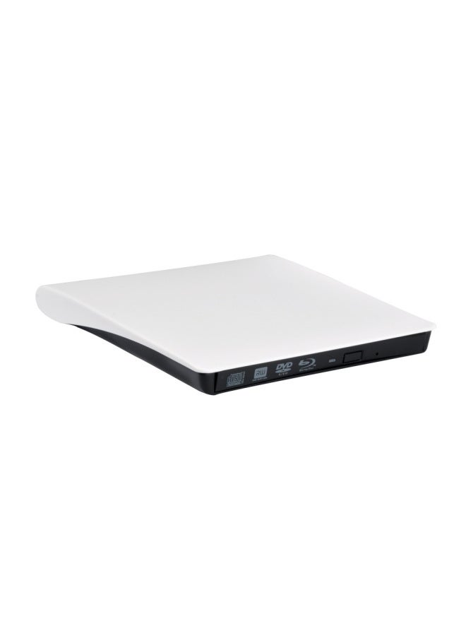Wire Drawing USB External Optical Drive Box Desktop Computer External Notebook Mobile DVD Burner Outlet-Color:White Brushed-Specifications:DVD Read  - Image 1