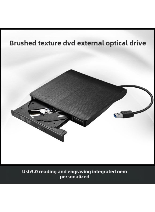 Wire Drawing USB External Optical Drive Box Desktop Computer External Notebook Mobile DVD Burner Outlet-Color:White Brushed-Specifications:DVD Read  - Image 2