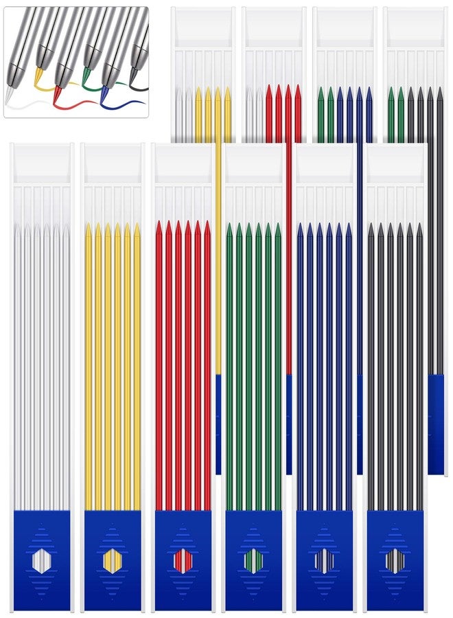 Spakon 60 Pieces 2.8mm Lead Refill Pica Carpenter Construction Ox Mechanical Pencils Lead Refills Pica Dry Pencil for Writing Drawing Drafting Carpenter Marker Woodworking (Colorful) - Image 1