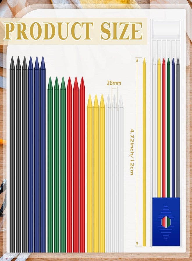 Spakon 60 Pieces 2.8mm Lead Refill Pica Carpenter Construction Ox Mechanical Pencils Lead Refills Pica Dry Pencil for Writing Drawing Drafting Carpenter Marker Woodworking (Colorful) - Image 3