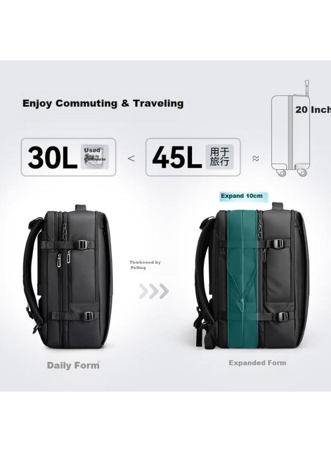MARK RYDEN Marco Leiden Backpack, Business Commute Laptop Bag, Travel Expandable Mr9822 Elegant Black Expandable Model - Image 3