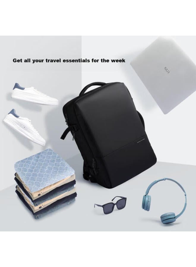MARK RYDEN Marco Leiden Backpack, Business Commute Laptop Bag, Travel Expandable Mr9822 Elegant Black Expandable Model - Image 2