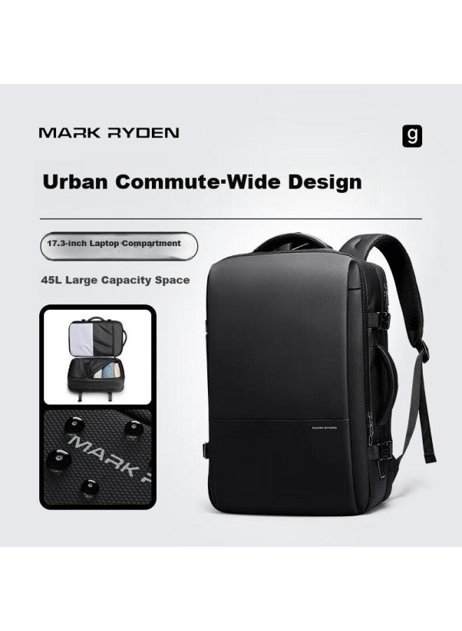 MARK RYDEN Marco Leiden Backpack, Business Commute Laptop Bag, Travel Expandable Mr9822 Elegant Black Expandable Model - Image 1