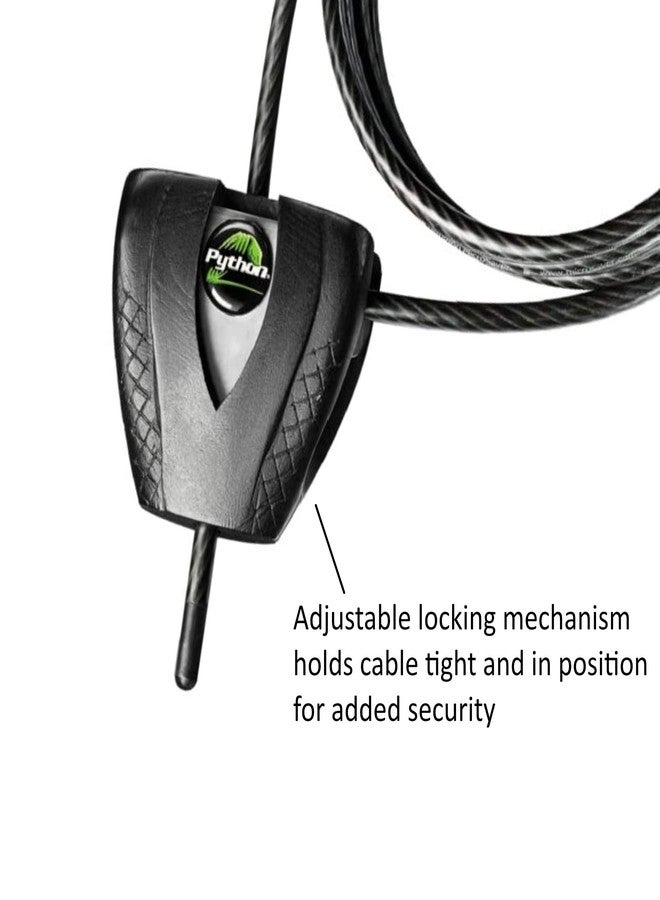 Master Lock 8417D Cable Lock, Python Adjustable Keyed Cable Lock, 6 ft. Long, 2 Pack Bundle with Keychain Light - Image 3