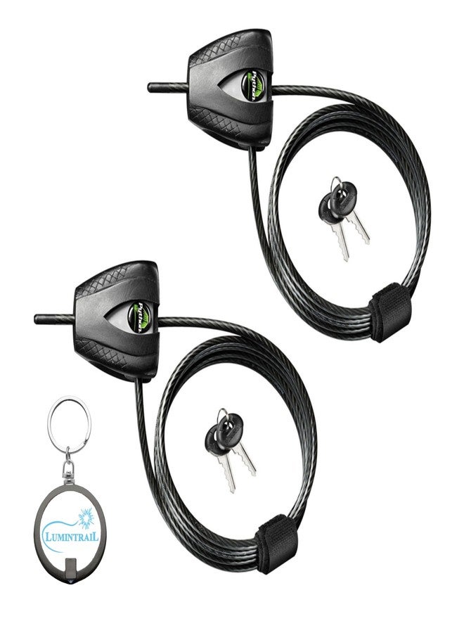 Master Lock 8417D Cable Lock, Python Adjustable Keyed Cable Lock, 6 ft. Long, 2 Pack Bundle with Keychain Light - Image 1