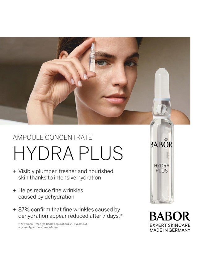 Babor Hydra Plus Ampoule Concentrate, Moisturizing Skincare Capsule, Hyaluronic Acid Serum, Deeply Nourish To Plump And Smooth Skin, Anti Aging Serum 7 Day Treatment