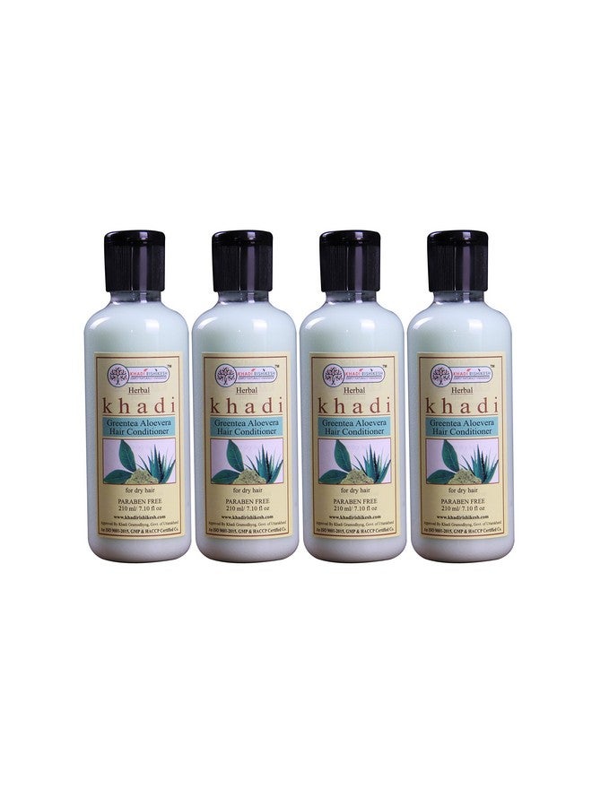 KHADI RISHIKESH Herbal Greentea Aloevera Hair Conditioner Combo Set Pack Of - 210Ml X 4 (840Ml) - Image 1