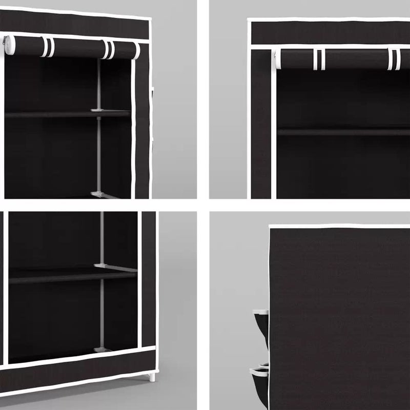 RAXON WORLD Aluminum Wardrobe Organizer For ClothesAlmirah For ClothesBedroom Organiser With 4 LayerBlack Diy - Image 3