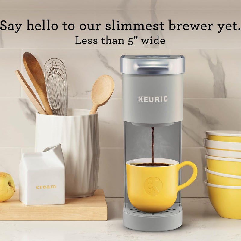 Keurig صانعة القهوة K-Mini ذات الكوب الواحد، حجم التحضير من 6 إلى 12 أونصة، مع تخزين السلك، مثالية للمساحات الصغيرة، رمادي استوديو - Image 2