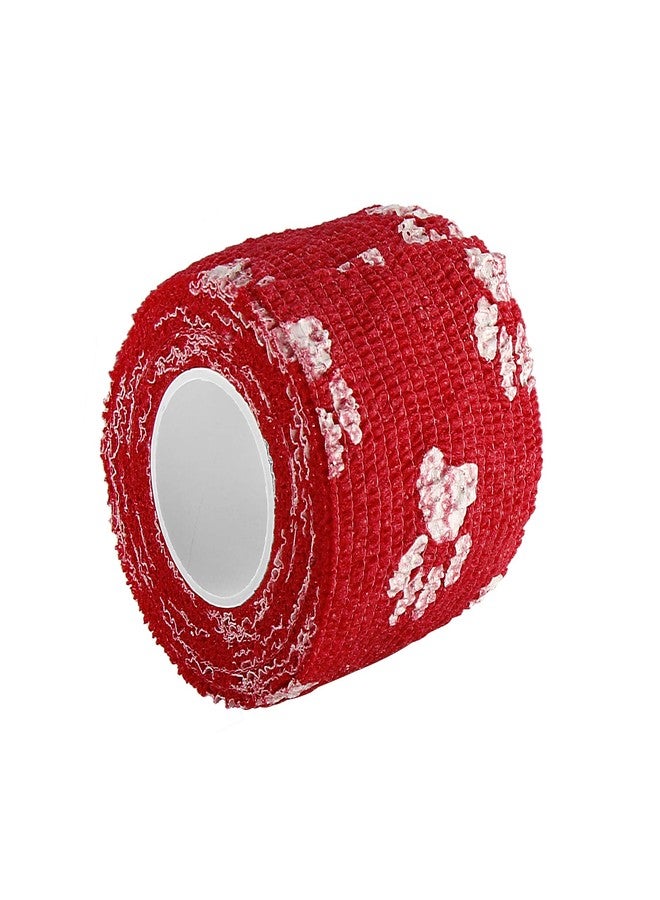الشريط ضمادة لاصقة ذاتية اللصق من نوع A-Tape، مرنة، مصنوعة من الكريب، بنقشة مخالب حمراء (5 سم × 4.5 متر)، عبوة من قطعتين - Image 4