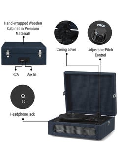 Crosley CROSLEY VOYAGER PORTABLE TURNTABLE WITH BLUETOOTH OUT - NAVY  - Image 5