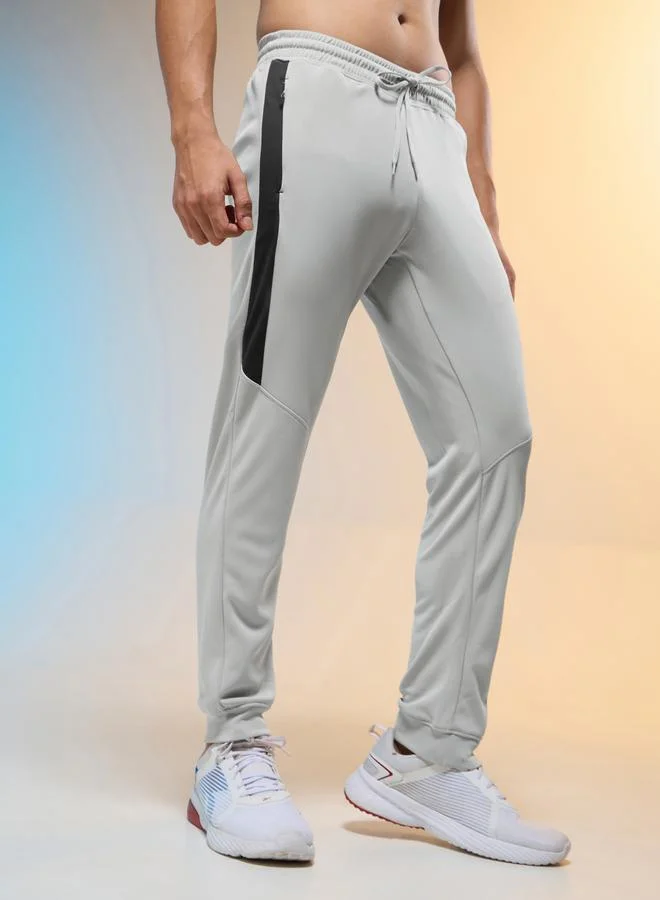 Technosport Technosport Men Grey Melange Slim Fit Track Pants