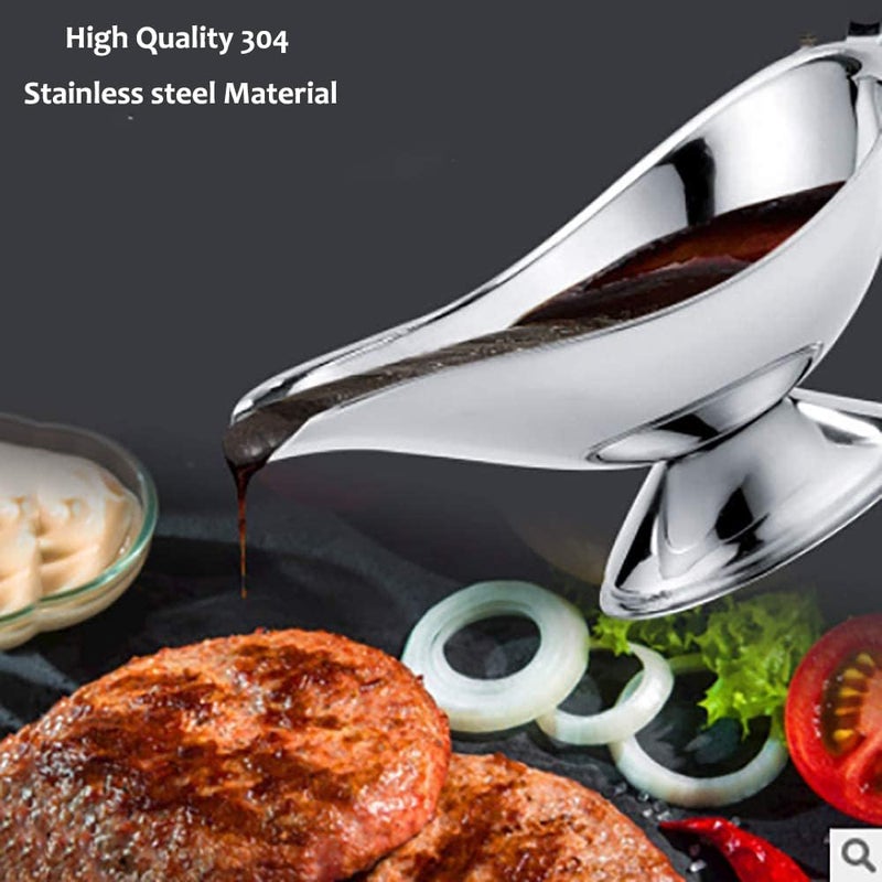 Jasni Liu الفولاذ المقاوم للصدأ 3 أونصة مرق عصير دلو طبق تحميص طبق صوص 3 عبوات - Image 2