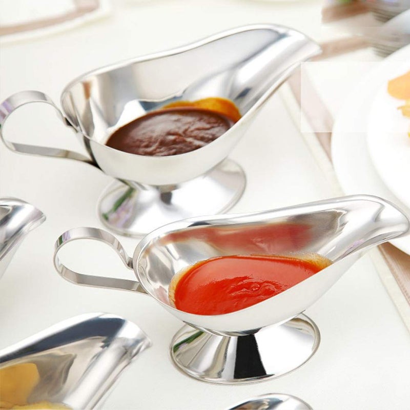 Jasni Liu الفولاذ المقاوم للصدأ 3 أونصة مرق عصير دلو طبق تحميص طبق صوص 3 عبوات - Image 3