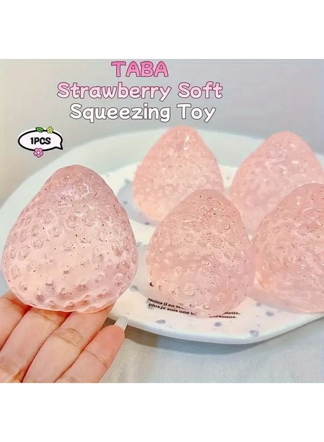 Shiny Transparent Large Strawberry Squeeze Toy Office Desk Decoration Gift For Christmas - Image 2