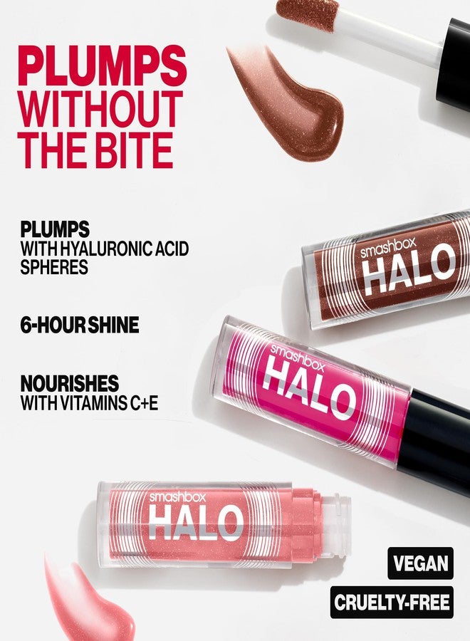 Smashbox Halo Plump + Glow Lip Gloss | Non-Sticky Glaze Finish, 6-Hour Shine with Hyaluronic Acid and Vitamin C+E, Luster (Rosey Brown Shimmer Sheer) - Image 5