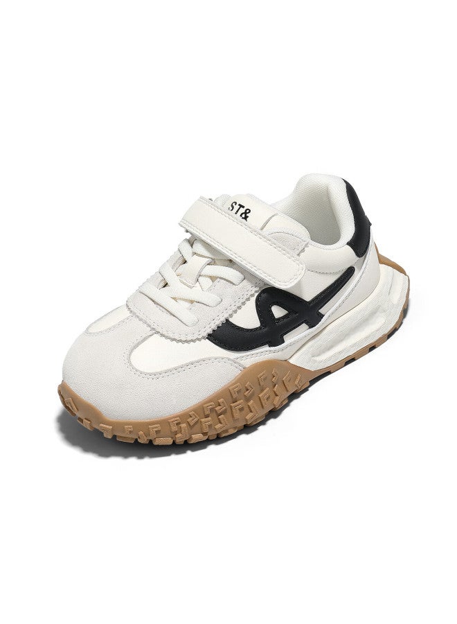 St&Sat Saay Kids Sports Shoes Girls German Training Shoes Autumn New Boys Durable Running Shoes Beige Black Size 33 - Image 5