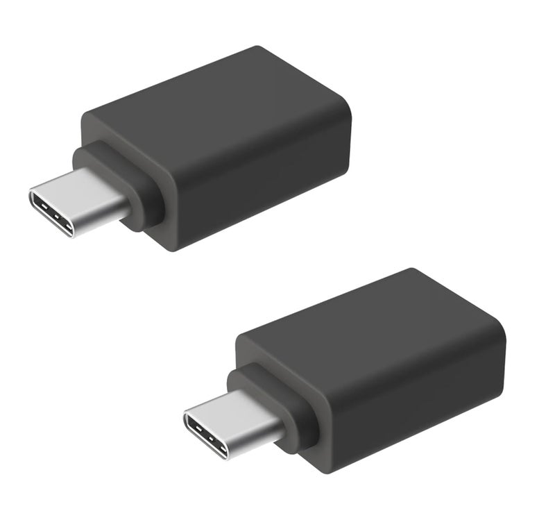 ienza USB-C to USB-A Adapter Converter for MacBook, PC, Android, iPhone, Receiver Dongle, Keyboard, Mouse, Webcam, Camera File Transfer, Portable Hard Drive, Printer, Speaker, Headset & More (2-Pack) - Image 1