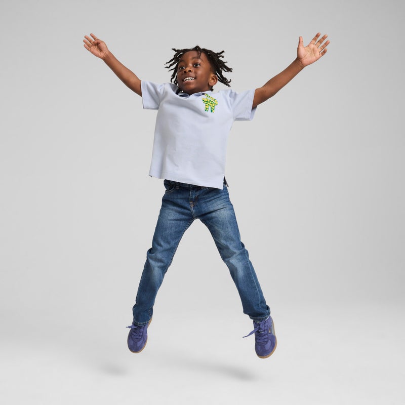 PUMA Cats Club Pique Boys Blue Polo Shirt - Image 3