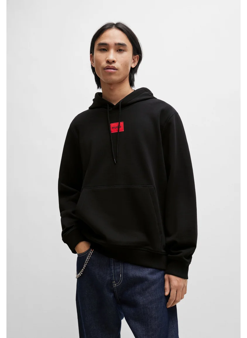 HUGO Cotton-terry hoodie with logo label