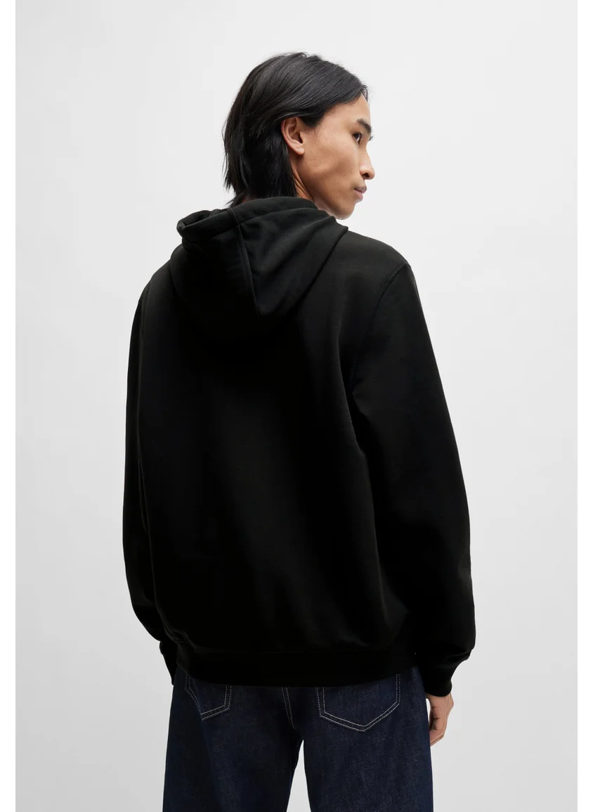 HUGO Cotton-terry hoodie with logo label