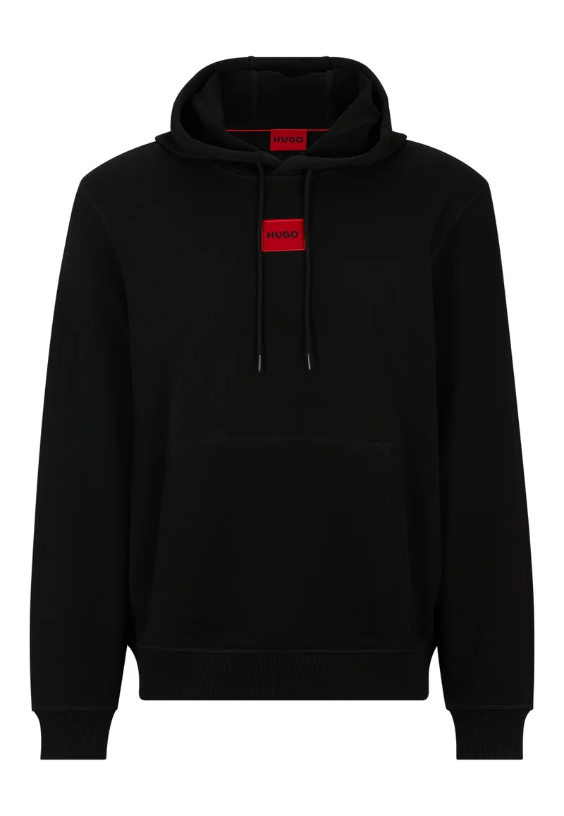 HUGO Cotton-terry hoodie with logo label