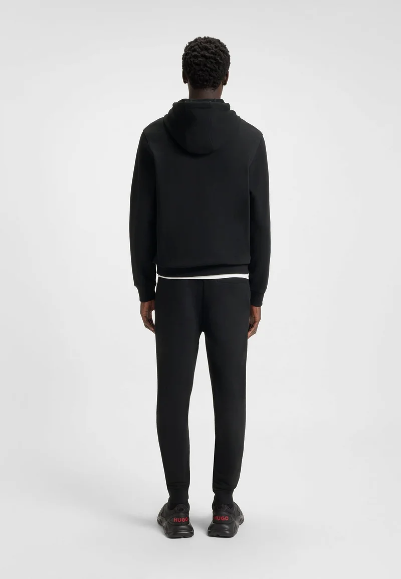 HUGO Cotton-terry hoodie with logo label