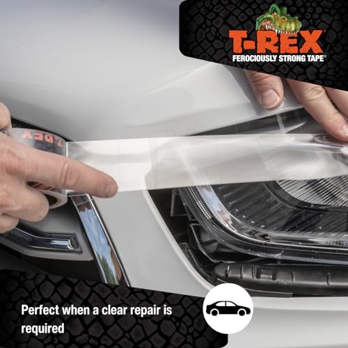 T-REX Ferociously Strong Repair Tape, Sticks to Wet Surfaces, All Weather and UV Resistant, 1.88" x 9 Yards, Clear, 1-Roll (241535) - Image 4