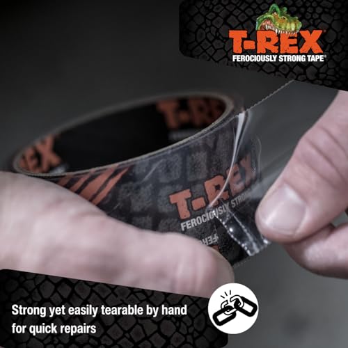 T-REX Ferociously Strong Repair Tape, Sticks to Wet Surfaces, All Weather and UV Resistant, 1.88" x 9 Yards, Clear, 1-Roll (241535) - Image 3