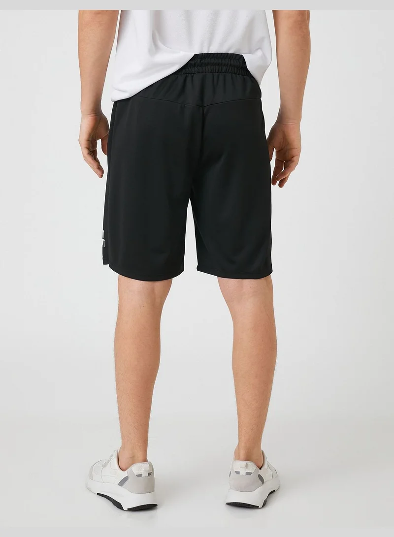 كوتون Sport Shorts Slogan Printed Pocket Detailed Drawstring