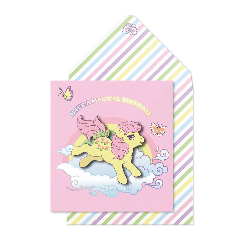 Tache My Little Pony Birthday Greeting Card Blank Inside, Yellow Design - Image 1