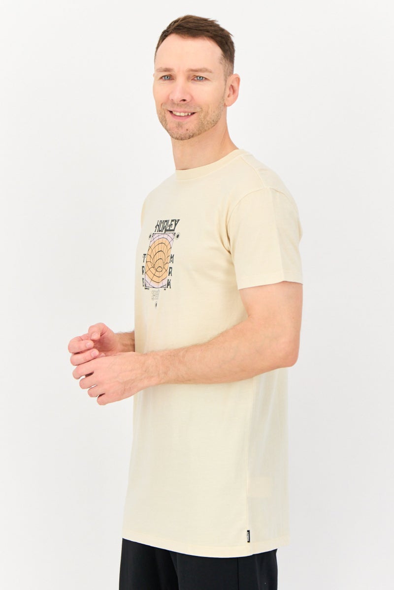 Hurley Men sportswear Fit Short Sleeves Outdoor T-Shirt, Tan  - Image 2