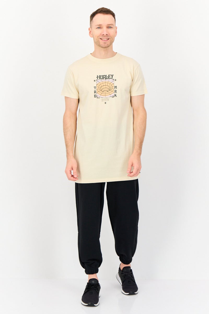 Hurley Men sportswear Fit Short Sleeves Outdoor T-Shirt, Tan  - Image 4