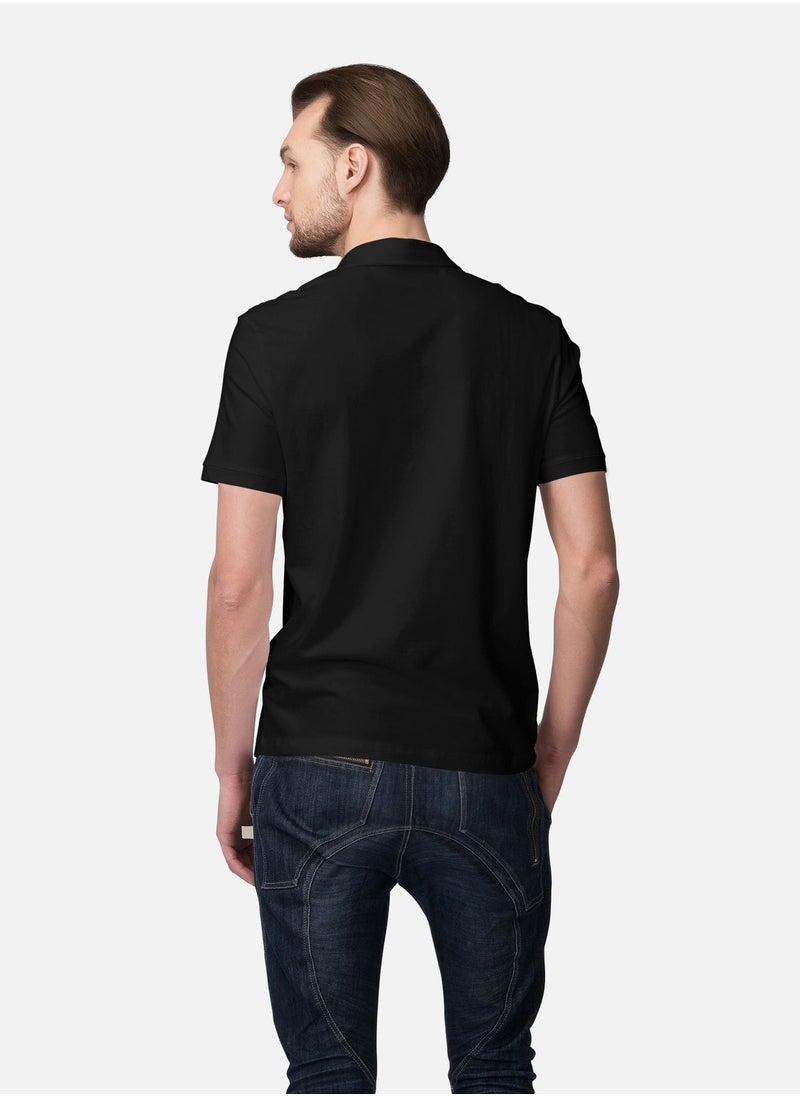MERCH - Moon Printed Polo Collared T-Shirt - Embrace Celestial Elegance - Image 1
