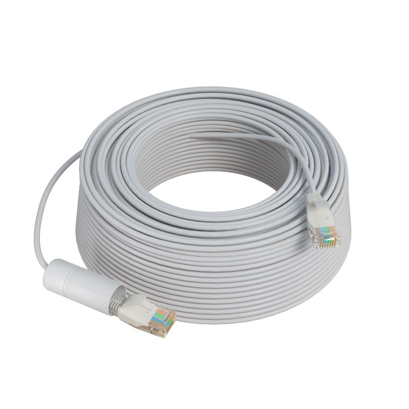 كابل إيثرنت Hiseeu 160 قدم Cat5e PoE مع موصل RJ45 مقاوم للماء، وصلات كابل شبكة مختلفة على كلا الجانبين، متوافق مع كاميرات PoE ونظام NVR بسرعة 1 جيجابت في الثانية RJ45B50