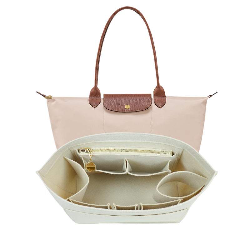 Lckaey Purse Organizer Insert For Longchamp Bag Women Purse Tote Insert For Large Long Champ Le Pliage organizer 2025beige-L - Image 1