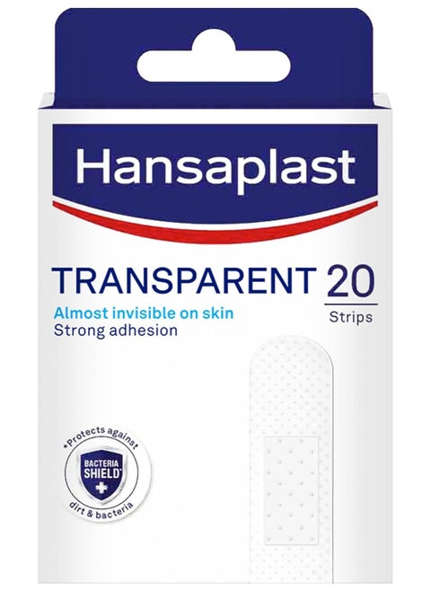Hansaplast Transparent Plasters, Breathable and Non-Stick Wound Pad, Almost Invisible on Skin