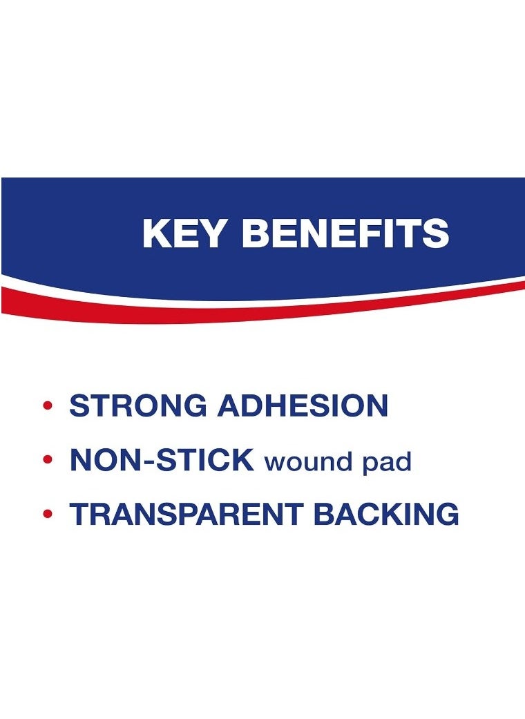 Hansaplast Transparent Plasters, Breathable and Non-Stick Wound Pad, Almost Invisible on Skin