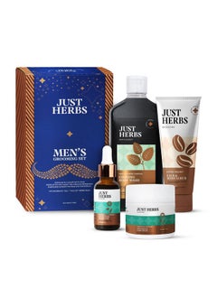 Just Herbs Grooming Kit for Men - Face and Body Scrub, Charcoal Body Wash, Rosemary Beard Oil & Hair Serum Combo Set - pzsku/Z9304279A64B394C205FBZ/45/_/1738306668/9ad1671d-175a-49a3-a85b-c31bd45fbb62