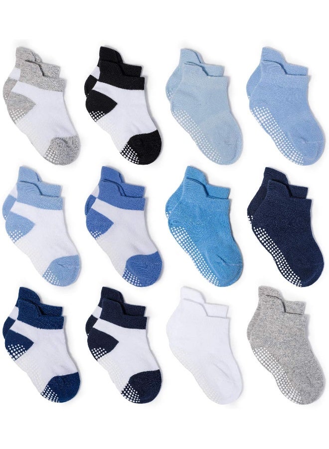 ZAPLES Zaples Baby Non Slip Grip Ankle Socks with Non Skid Soles for Infants Toddlers Kids Boys Girls - Image 1