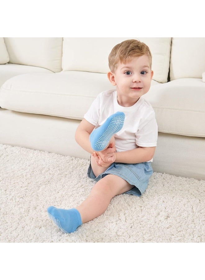 ZAPLES Zaples Baby Non Slip Grip Ankle Socks with Non Skid Soles for Infants Toddlers Kids Boys Girls - Image 2